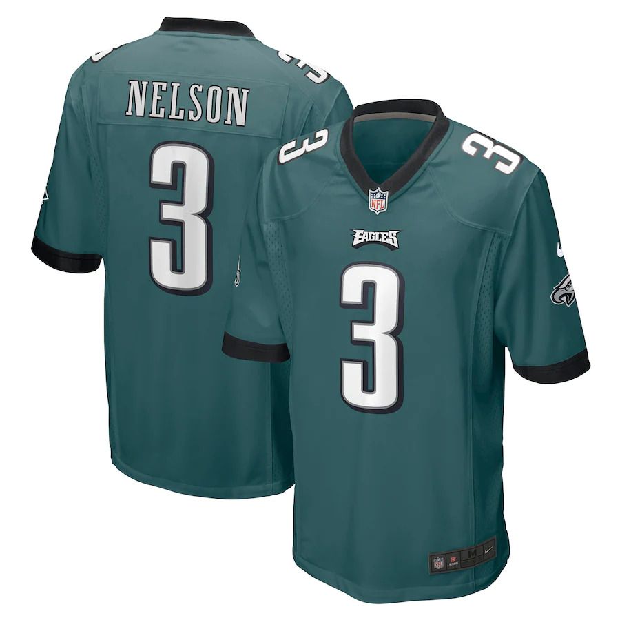 Men Philadelphia Eagles 3 Steven Nelson Nike Midnight Green Game NFL Jersey